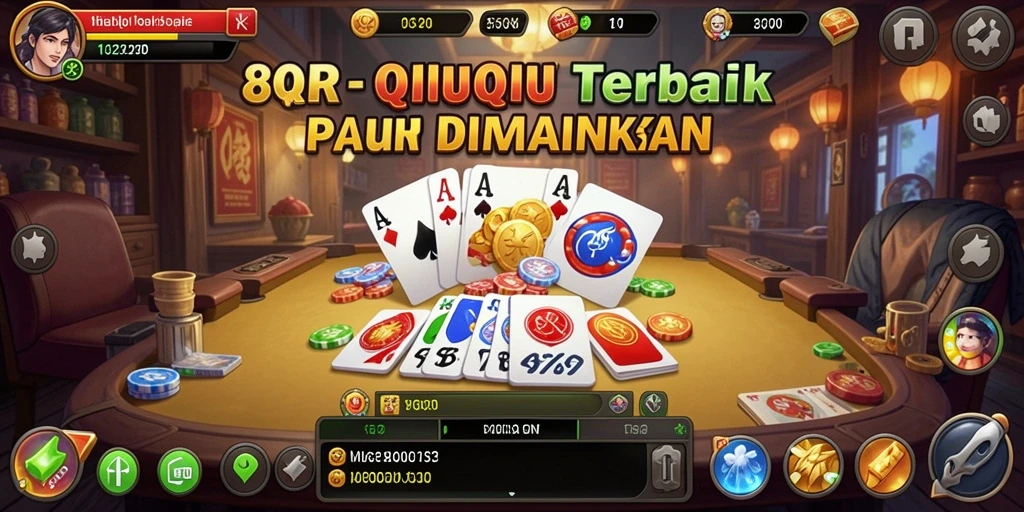 Tampilan gameplay menegangkan dari 8QR saat bermain QiuQiu.