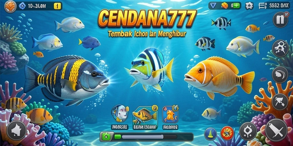 Tampilan gameplay menembak ikan yang seru dan penuh warna.