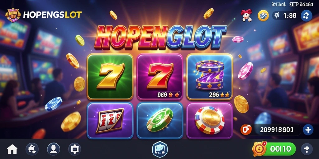 Screenshot utama HOPENGSLOT menampilkan gameplay slot yang penuh warna dan interaktif.