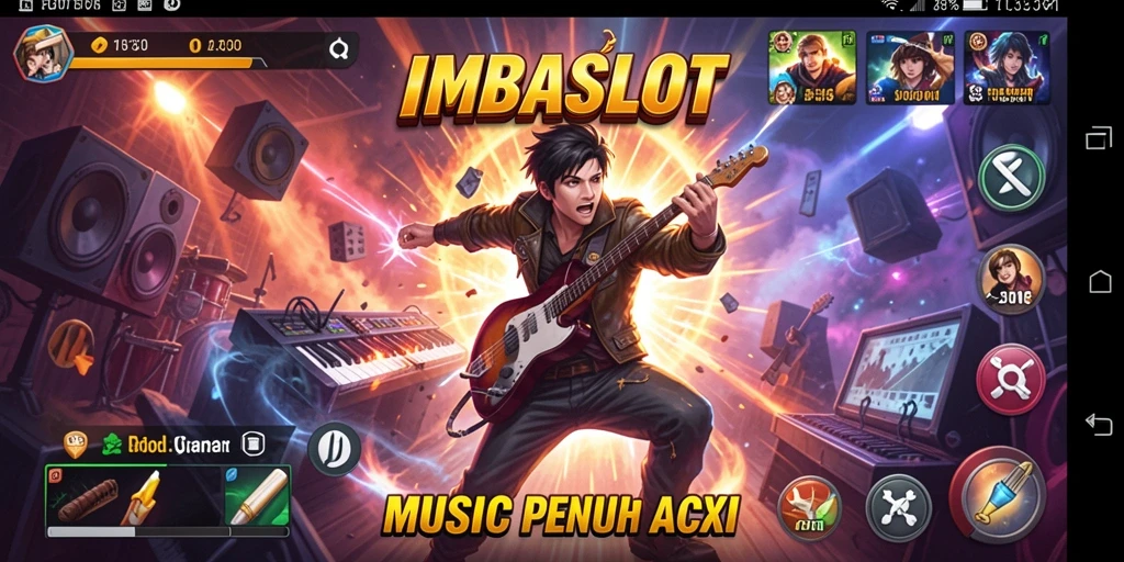 Screenshot gameplay dari <strong>IMBASLOT</strong> menunjukkan keseruan bermain musik.