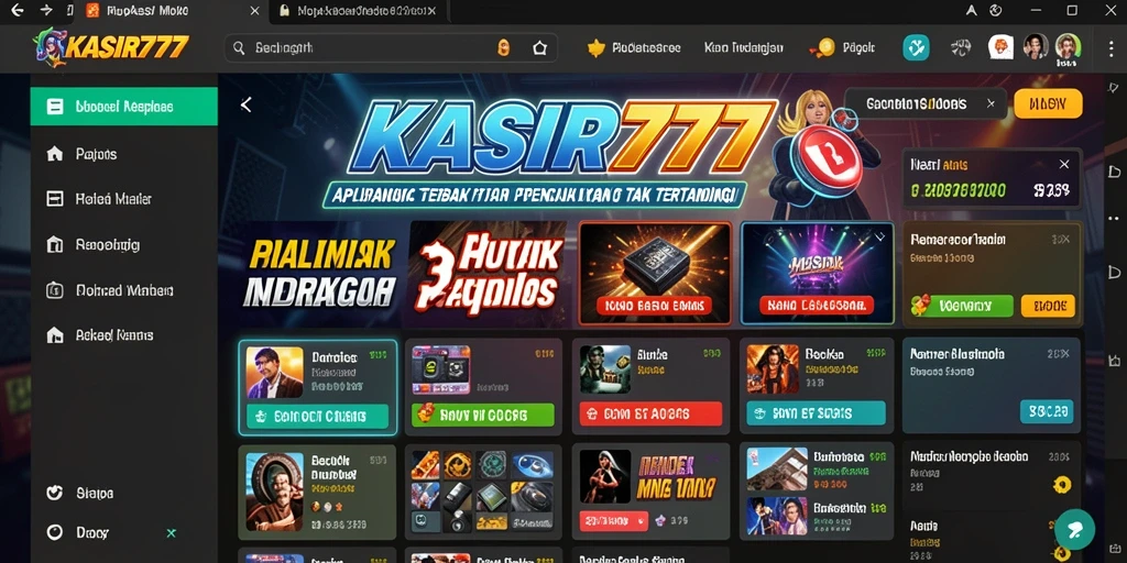 Screenshot yang menunjukkan tampilan gameplay KASIR777 saat mendengarkan musik.