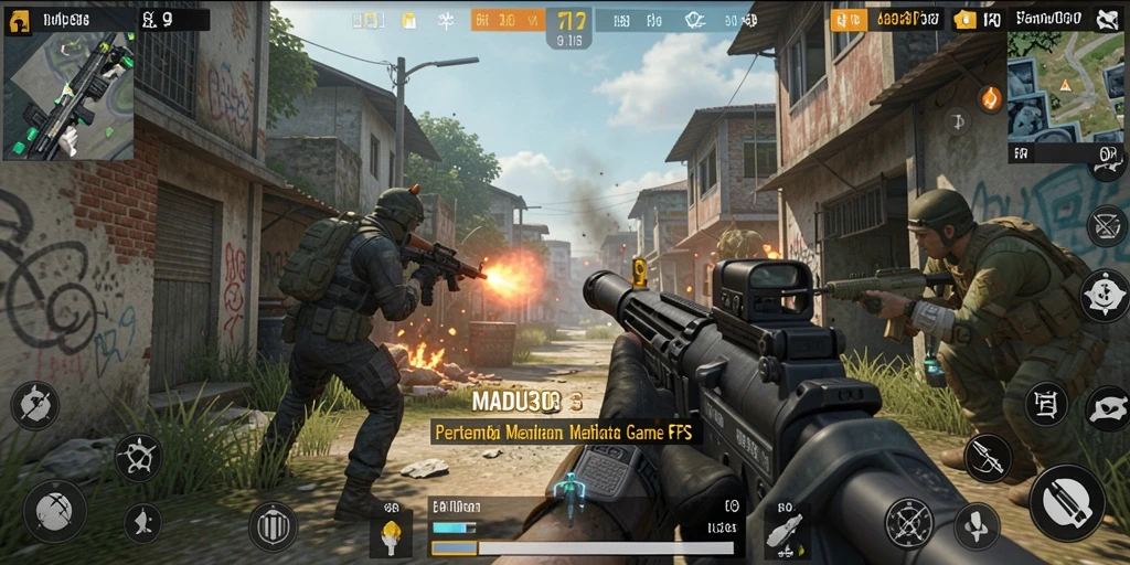 Tampilan laga mendebarkan di MADU303 dengan aksi FPS intens.