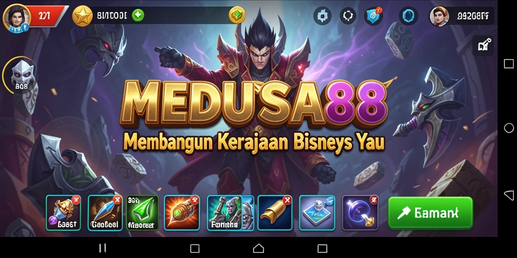 Screenshot gameplay MEDUSA88 menampilkan strategi bisnis yang mendebarkan.