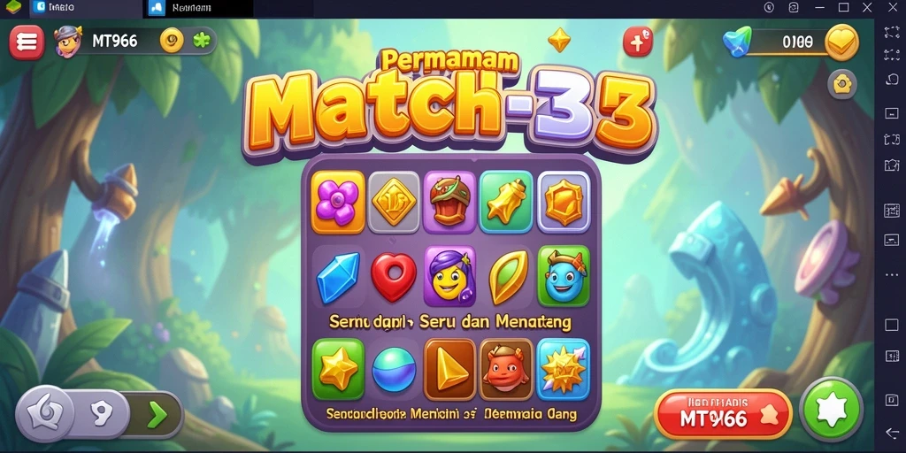 Screenshot utama MT966 menampilkan gameplay menarik dari permainan Match-3.