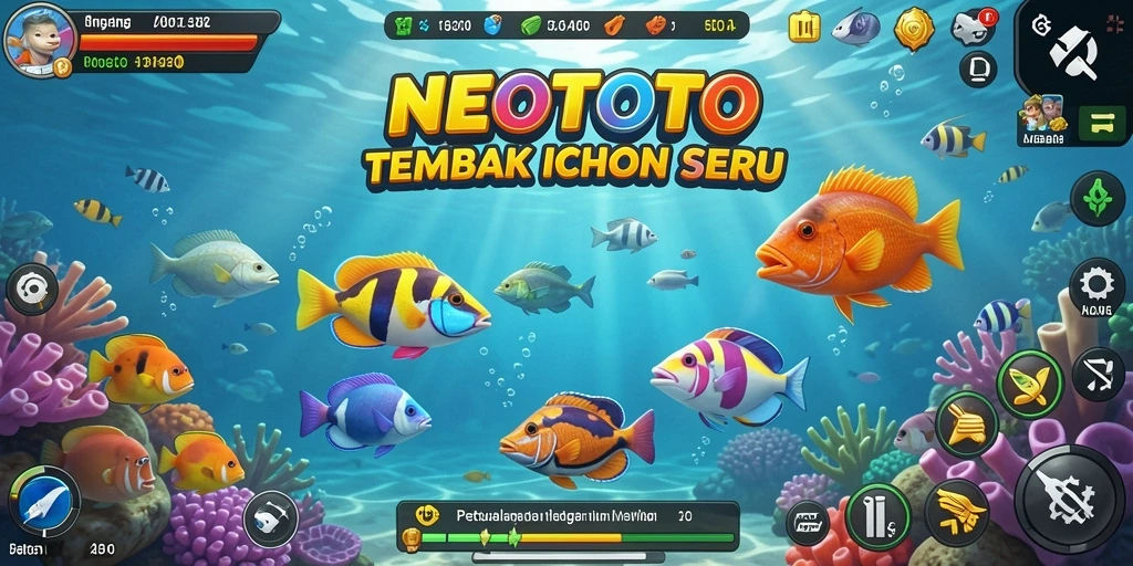 Gameplay menarik NEOTOTO dengan berbagai jenis ikan yang menunggu untuk ditangkap.