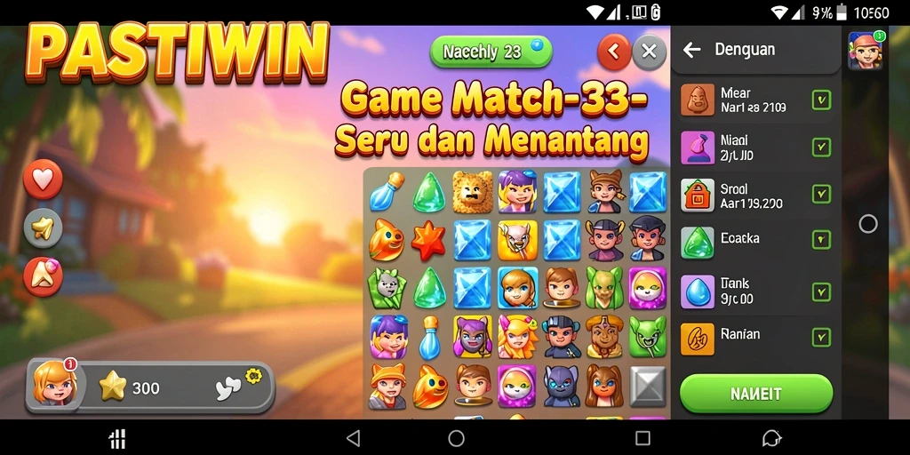 Gameplay seru dalam PASTIWIN yang penuh warna.
