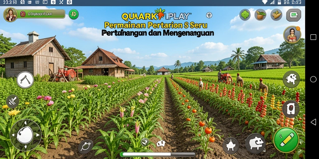 Gameplay seru di QUARKPLAY dengan aktivitas pertanian yang interaktif.