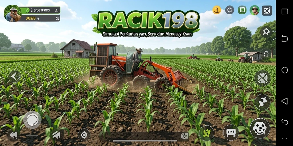 Screenshot gameplay <strong>RACIK198</strong> menampilkan aktivitas bertani yang seru dan interaktif.