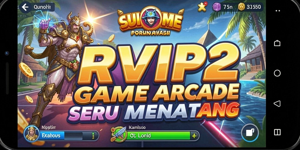 Screenshot utama RVIP2 menunjukkan aksi seru gameplay Arcade.