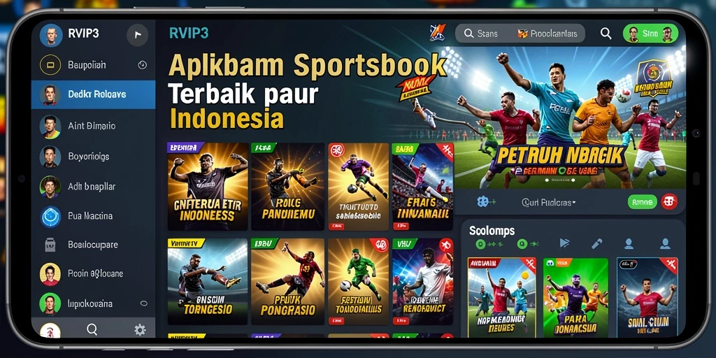 Tampilan antarmuka RVIP3 saat bertaruh pada olahraga.