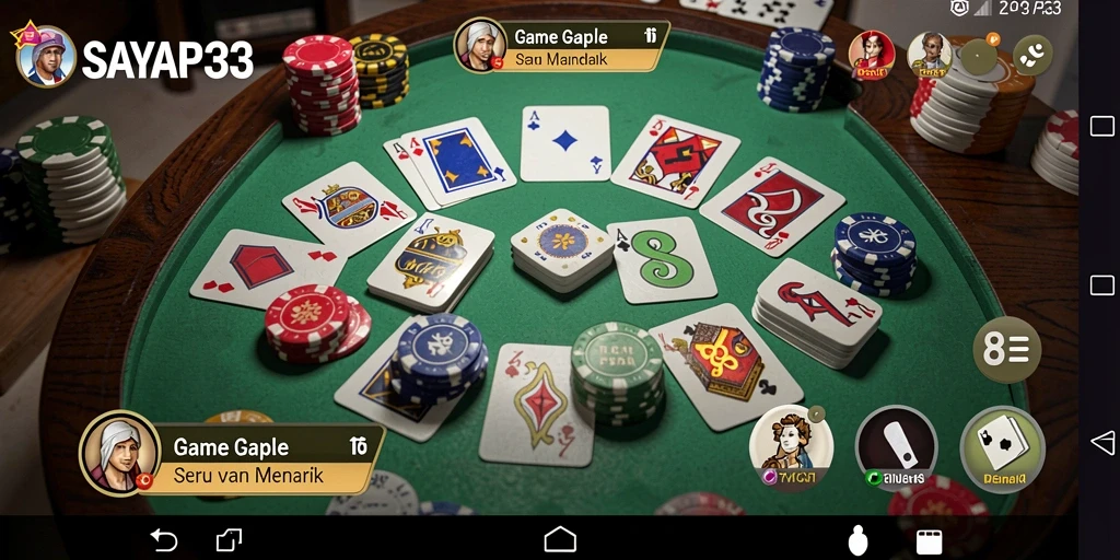 Tampilan screenshot SAYAP33 menampilkan keseruan bermain Gaple.