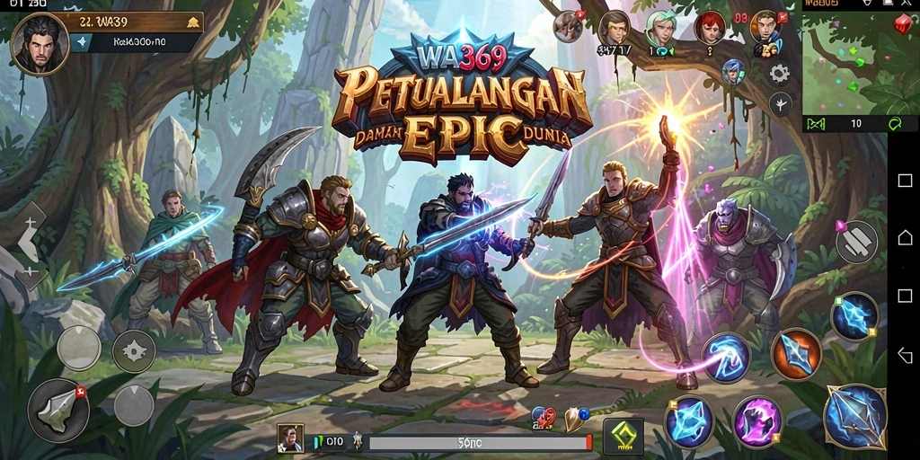Screenshot menampilkan pertarungan epik dalam gameplay RPG WA369.
