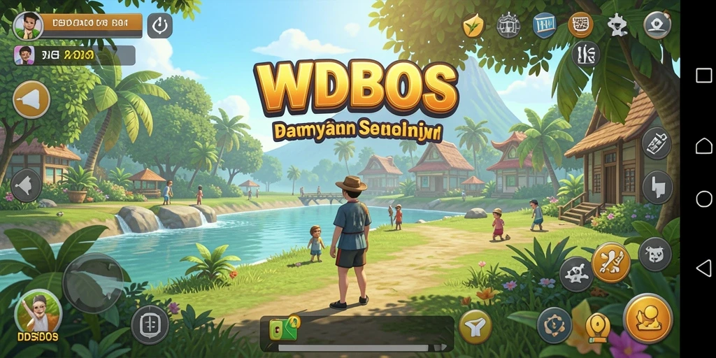 Tampilan gameplay WDBOS yang penuh warna dan menarik.